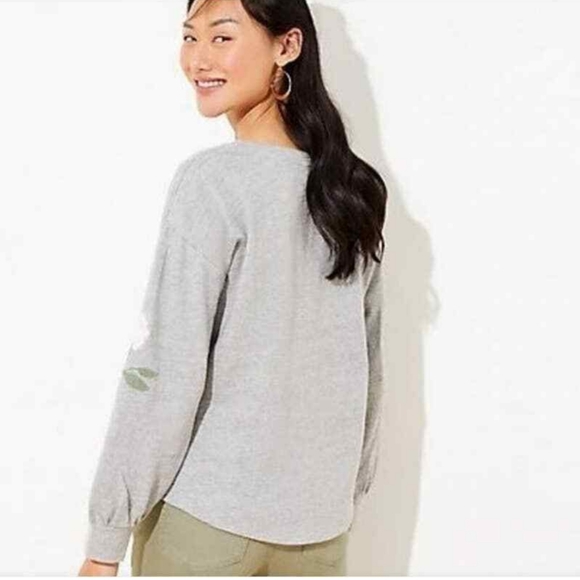 LOFT Floral Embroidered Puff Sleeve Top - Picture 2 of 6